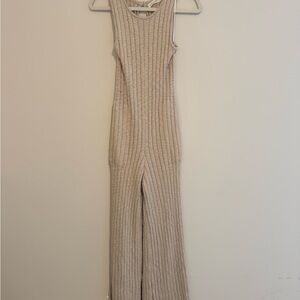 By Together Ribbed Tan Jumpsuit